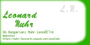 leonard muhr business card